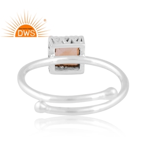 Meilleure vente bague empilable en argent sterling fin avec citrine naturelle bijoux personnalisés pour femmes cadeau pour elle - Product Image 4