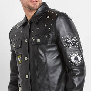 Chaqueta de cuero para hombre de nuevo diseño de suministro directo de fábrica 2025, precio barato, producto superior, chaqueta de cuero para hombre - Product Image 5