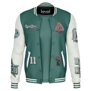 Veste universitaire d'automne pour hommes de haute qualité coupe régulière col de baseball broderie Logo personnalisé taille XL tissu de toile coupe régulière - Product Image 1