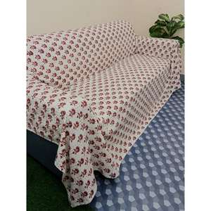 Colcha de algodón con estampado de bloques Kantha Reversible hecha a mano, manta cosida a mano de estilo indio para ropa de cama de Hotel - Product Image 2