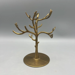 Support porte-bijoux attrayant en métal laiton fabriqué en Inde en support de porte-bijoux en laiton pur de haute qualité - Product Image 4