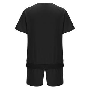 OEM/ODM Hombres Color Negro Sólido Camisetas Alta Calidad 100% Algodón Cuello Redondo Camisas Manga Corta Casual Camiseta Twin Set Outwear - Product Image 3