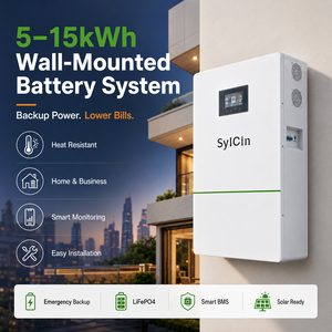 48V 200Ah 壁掛け式LiFePO4バッテリー 10kWh 太陽光発電蓄電パック スマートBMS搭載 家庭用バックアップ電源 - Product Image 1
