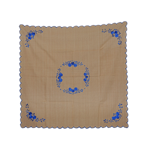 Net Laced Eco Dyed Cotton Embroidered <b>Table</b> <b>Cloth</b> GOTS Certified 300 TC Soft Wash Texture Ideal For Thanksgiving Party Dining - Product Image 2