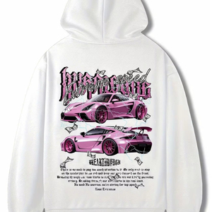 Sudadera con Capucha con Gráfico de Carreras de Fórmula Ferrari, Algodón Premium, Diseño Deportivo, Corte Holgado, Estampado de Alto Impacto, Uso Diario - Product Image 6