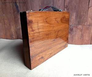 Handmade <b>Wooden</b> Laptop Bag Polished Briefcase with Decoration Touch for Laptop Carrying - Product Image 1