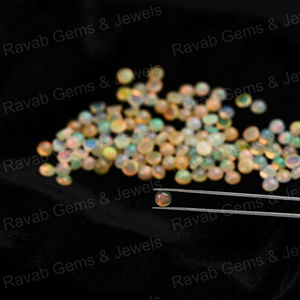 Cabochon de haute qualité 12x12mm, quartz éthiopien noir multi-feu naturel, composite cuivre, fabrication de bijoux - Pierre précieuse en vrac - Product Image 3