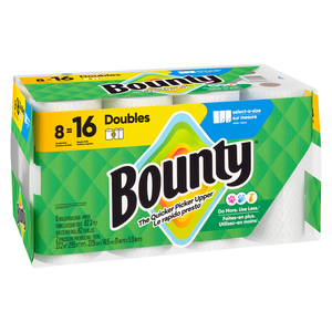 100% véritable qualité Bounty White 8-Roll Pack 2 plis taille serviettes en papier pour les familles - Product Image 2