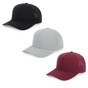 Gorra de golf de poliéster de 5 paneles, gorra impermeable de ala plana con logotipos bordados con estilo, deportes de moda cortados con láser - Product Image 5
