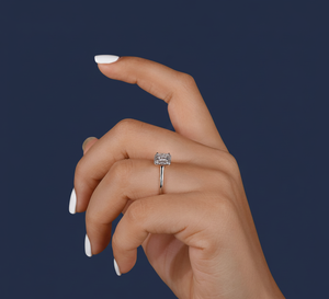 14K White Gold Princess Cut Lab Grown Diamond Halo Engagement Ring 1.09 CTW VVS2 F IGI Certified Rhodium Plated Women's - Product Image 6