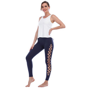 Camiseta sin mangas blanca lisa personalizada para mujer, top de yoga y gimnasio, chaleco deportivo transpirable y ligero - Product Image 2