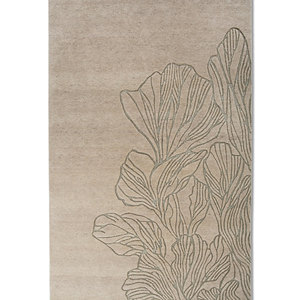 Alfombra de Lana Azalea Ivory Anudada a Mano con Patrón Floral de Seda, Diseño Clásico Nuevo para Sala de Estar y Dormitorio -Aiwz-1003 - Product Image 1