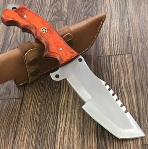 Cuchillo rastreador D2 hecho a mano personalizado mango de madera Pakka de colores Funda de cuero duradera hecha a mano y cuchillo. - Product Image 2