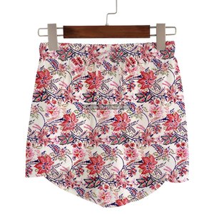 Shorts d'été en pur coton pour femme, taille élastique, coupe ajustée, style décontracté, imprimé bloc, collection été - Product Image 2