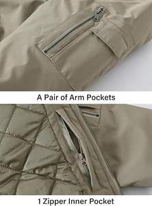 Chaqueta Cortavientos Larga Personalizada para Hombre, Chaqueta Bomber Delgada con Cuello Alto para Primavera e Invierno, Ropa de Exterior para Sublimación - Product Image 3