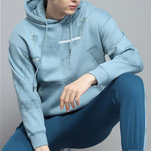 Conjunto de chándal de lana personalizado para hombre al por mayor, Sudadera con capucha y pantalones de chándal para correr, Colección estampada de invierno - Product Image 5