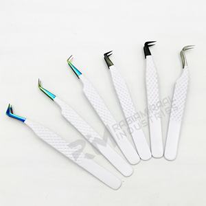 RMI, producto de la mejor calidad, punta de Plasma múltiple personalizada y Punta de Plasma negra y pinzas para pestañas de Color recubiertas de polvo blanco, juego de 6 uds. - Product Image 4