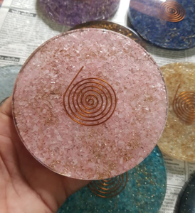 Posavasos de orgonita natural de gran oferta de la mejor calidad, posavasos de orgonita redondo a la venta, posavasos de orgonita de ágata al por mayor de la mejor calidad - Product Image 5