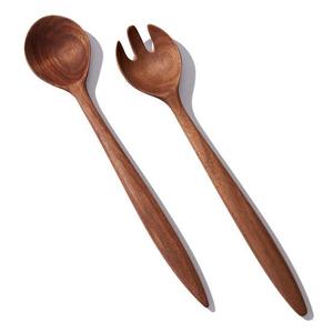 Handmade <b>Wooden</b> <b>Salad</b> <b>Server</b> Set with Spiral Shape Handle 100% Handmade in INDIA Kitchen Tools Eco Friendly Products 2026 - Product Image 1