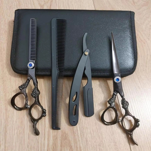 Kit de barbier professionnel complet avec tondeuses, ciseaux et outils de toilettage en acier inoxydable pour la coupe de cheveux et la coupe de barbe - Product Image 1