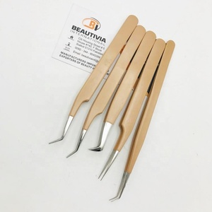 Herramienta de extensiones de pestañas de etiqueta privada personalizable profesional pinzas de acero inoxidable sostenibles punta puntiaguda de agarre fuerte - Product Image 6