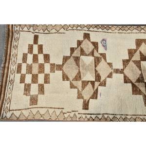 พรมขนกระต่ายเทียม12.5ft ลาเท็กซ์สำหรับวัยรุ่นพรมตุรกีโบราณดีไซน์คลาสสิกสีเบจสีน้ำตาลการเย็บปะติดปะต่อกัน2.8ชิ้น - Product Image 3