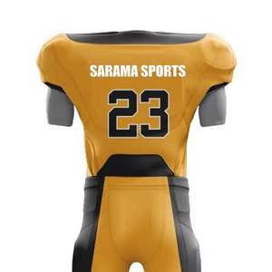 Vêtements de football américain haute performance pour jeunes Couleurs personnalisables Ensemble de pantalons en jersey respirant à manches courtes - Product Image 4