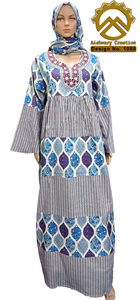 Modern Designed Abaya Cotton Printed Long Maxi <b>Kaftan</b> Fancy Gown with Wearing Uses with Breathable Pure Cotton Womens Abaya - Product Image 2