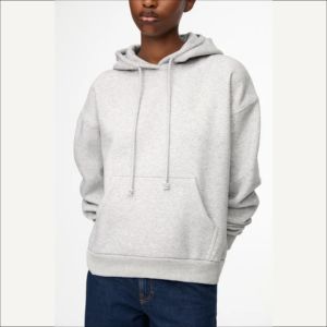 เสื้อสเวตเตอร์ขนแกะธรรมดาเสื้อสเวตเตอร์สีเทามีฮู้ดเสื้อสวมหัวมีสไตล์หรูหรา - Product Image 1