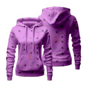 Sudadera con capucha para mujer con estampado personalizado al por mayor, nuevo diseño, sublimación, tela gruesa multicolor para Otoño/Invierno - Product Image 4