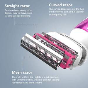 Rasoir électrique rechargeable pour femmes, rasoir sans douleur pour utilisation humide ou sèche, avec tondeuse pour le bikini, épilation pour les jambes, les aisselles, le corps - Product Image 6