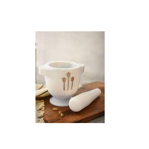 Mortero de mármol hecho a mano, mortero grande de la mejor calidad, artesanía de la India, asequible - Product Image 5