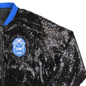 Chaqueta de lentejuelas Zeta Phi Beta Sorority Negro Azul personalizado griego vida ropa bordada Crest ZPB 1920 Sparkle Varsity Party Wear - Product Image 2