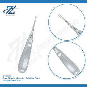 Root Elevator Straight blade 5mm High Quality Stainless Steel Dental Surgical Root Elevator Instruments Manufacturer Pakistan - Product Image 3