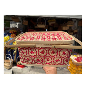 Panier-cadeau en bambou élégant fait à la main pour la décoration de table festive et l'emballage alimentaire naturel et durable - Product Image 5