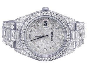 Por encargo VVS Moissanite diamante Acero inoxidable Baguette en el dial Iced Out reloj de pulsera automático Hip Hop Bling moda de lujo - Product Image 2