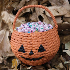 Bol à bonbons citrouille en jacinthe d'eau avec poignée Décoration citrouille d'Halloween Accessoires de décoration intérieure Décoration pour Halloween - Product Image 2