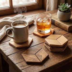 Sous-verre en bois fait main de conception haut de gamme avec un design luxueux fait main - artisanat indien - Product Image 1