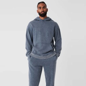 Sweat à capuche en coton pour hommes-Sweat à capuche doublé polaire doux et confortable avec cordon de serrage réglable et poche avant, parfait pour les loisirs - Product Image 1