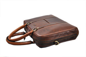 Sac d'ordinateur portable en cuir véritable vintage de style personnalisé disponible à prix réduit - Product Image 4