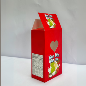 Usine directe pour les bonbons gélifiés au lait et à la noix de coco en boîte |   Emballage en papier alimentaire personnalisé avec logo imprimé et fenêtre en forme de cœur - Product Image 4