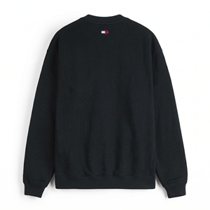 Felpa Unisex Nera con Collo Tondo, Vestibilità Regolare, Tinta Unita, Casual, in Cotone Lavorato a Maglia, Logo Frontale, Abbigliamento Primaverile - Product Image 2