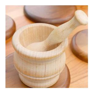 Mortero y Maja de madera para cocinar en la cocina o con fines decorativos Mortero y Maja de madera de primera calidad - Product Image 4