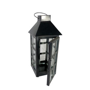 Style européen métal bougeoirs lanternes noir or rayure verre matériel fait à la main nouveau Design intérieur extérieur décoration de la maison - Product Image 2