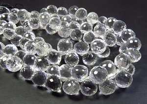 Rõ Ràng Pha Lê Tự Nhiên Đá Quý Hạt 9.5-10.5Mm 8 "Sợi Pha Lê Tốt Mặt Briolette Cắt Hạt - Product Image 6