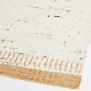 Tapis en laine mélangée texturé Umbria fabriqué à la main, accent de sol doux, durable et élégant pour décor de salon ou de chambre à coucher - Product Image 1