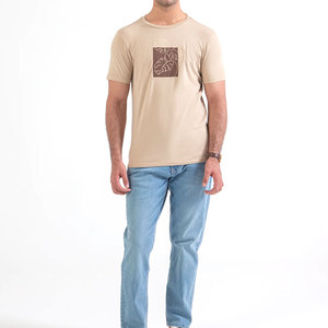 <b>Men's</b> 100% Cotton <b>Satin</b> T-<b>shirt</b> High Quality Fitness Casual Wear Soft Embroidered Design New Collection - Product Image 1