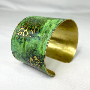 2020 Chinese wedding Copper Patina textured cuff Wide Crumpled Patina <b>Butterfly</b> Cuff <b>Bracelet</b> Colorful Wristband <b>Bracelet</b> - Product Image 3