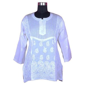 Buy Online Cotton Chicken Design Kurti / Tunic Western Party Wear Designer Party Wear <b>Kurtis</b> Indian Designer Cotton Chicken - Product Image 5