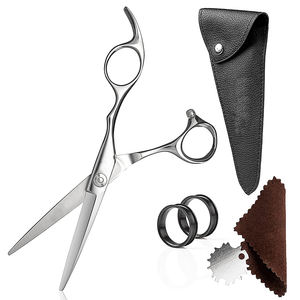 Ciseaux de coiffeur de meilleure qualité finition polie lame droite tranchante ciseaux de coiffure en acier allemand avec pochette - Product Image 2
